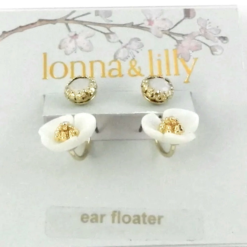Lonna and Lilly Gold Tone Flower Earrings